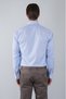 Blue Long Sleeve Italian Collar Pocketless Men's Shirt - 2