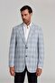 Double Slit 2 Button Blue Men's Jacket - 3