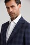 Navy Blue Wool Woven Double Slit 6 Drop Jacket - 4