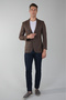 Brown Regular Fit Wool Platinum Bag Jacket - 5