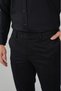 Black Cotton Polyester Natural Non-Pleated Sports Trousers - 3