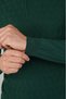 Green Regular Fit Wool Half Turtleneck Zipper Detailed Jacquard Knitwear - 5