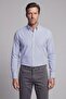 Navy Blue Regular Fit Pocketless Buttoned Long Collar Shirt