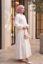 Dress with Partial Button Detail -White