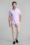 Pink Regular Fit Cotton Short Pasha Collar Shirt - 3