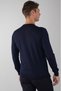 Navy Blue Regular Fit Wool Crew Neck Knitwear - 2