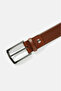 Tan Leather Patterned Printed Belt - 2