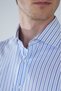 Long Sleeve Italian Collar Pocketless Blue Cotton Men's Shirt - 3