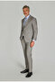Comfort Fit Mono Collar Double Slit Suit with Buttons Gray - 4