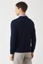 Crew Neck Navy Blue Men's Knitwear - 2