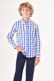 Navy Blue Regular Fit Cotton Button-Down Collar Children's Shirt