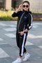 Girl's Scuba Potential Thick Striped Hooded Diving Fabric Tracksuit Set Esf7025 - 2