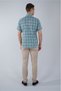 Green Regular Fit Cotton Linen Patterned Pascha Collar Shirt - 2