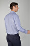 Long Sleeve Italian Collar Navy Blue Men's Classic Shirt - 2