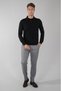 Black Wool Buttoned Polo Collar Knitwear - 5