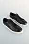 Black Leather Sneaker Shoes