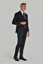 Black Wool Buttoned Classic Woven Mono Collar Double Slit 6 Drop Suit - 4
