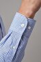 Navy Blue Regular Fit Pocketless Buttoned Long Collar Shirt - 3