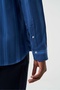 Blue Regular Fit Cotton Pasha Collar Basic Shirt - 4