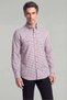 Burgundy Modern Fit Cotton Buttoned Pascha Collar Plaid Shirt