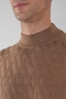 Tr 23203 Half Fisherman Front Jacquard Knitwear Light-Brown - 3