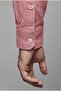 Red Regular Fit Pocketless Long Pasha Collar Shirt - 4