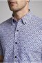 Navy Blue Regular Fit Pocketless Short Pasha Collar Shirt - 5