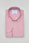 Red Regular Fit Cotton Striped Pascha Collar Shirt - 3