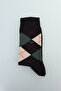 Black Patterned Bamboo Long Socks - 3