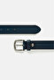 Men's Leather Patterned Printed Belt Navy