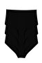 3-Piece Women's Black Modal Soft Breathable High Waist Panties - 3