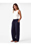 Elastic Waist Viscose Cupro Fabric Carrot Trousers