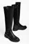 Women's Black Scuba Fabric Below-Knee Boot with Thermo Sole - 2