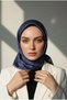 100% Twill Silk Floral Print Navy Color 90X90 Planting Shape : Hand Stitched Scarf