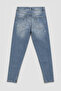 Men's Skinny Zippered Leg Detailed Jean Light Blue - 3