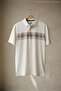 Men's Patterned Large Size Loose White Polo Neck T-Shirt - 2