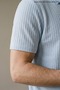 Men's Self-Striped Comfortable Blue Polo Collar T-Shirt - 2
