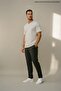 Men's Summer Trend Cotton Basic V-Neck White T-Shirt - 2