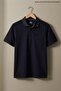 Men's Classic Navy Blue Polo Collar T-Shirt with Buttoned Pockets - 4