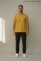 Men's Summer Trend Cotton Basic V-Neck Yellow T-Shirt