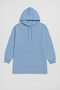 Women's Hooded Pocket Blue Tunic Sweatshirt Long Sleeve - 2