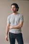 تي شيرت رجالي من Trend Relax Fit منقوش باللون الأزرق كتان - 3