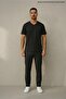 Men's Summer Trend Cotton Basic V-Neck Black T-Shirt