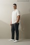 Men's Plus Size Basic White Polo Neck T-Shirt with Pockets - 2