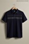 Men's Large Size Comfortable Fit Navy Blue Polo Collar T-Shirt - 2