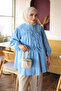 Baby Blue Front Tie Drawstring Shirt