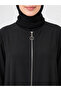 Plain Black Zippered Robe - 4