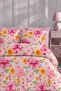 Elastic Sheet Bedding Set Double Size Lotus Salmon