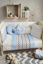 Park Bed Baby Sleeping Set Duvet Cover Set 70X110 Zig Zag Blue - 2