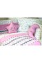 Park Bed Baby Sleeping Set Duvet Cover Set 70X110 Zig Zag Pink - 3